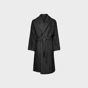 Charcoal Bathrobe – soft cotton bathroom robe in charcoal color