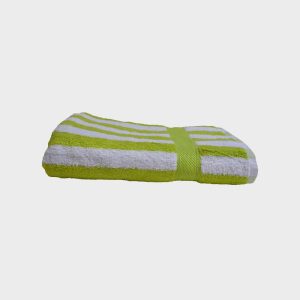 Green and white bath towel – soft cotton bathroom towel with stripe design