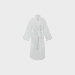 white Velour Bathrobe